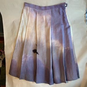 Beautiful Agnes B Linen Pleated Skirt -New